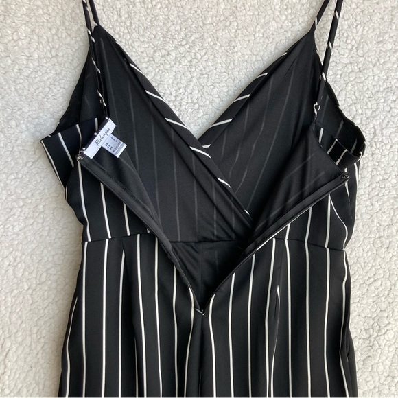Revamped Women's black and white striped spaghetti strap jumpsuit, Sz S - Picture 16 of 16